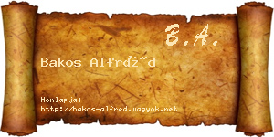 Bakos Alfréd névjegykártya