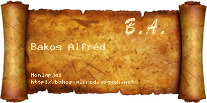 Bakos Alfréd névjegykártya