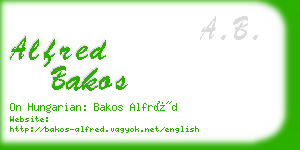 alfred bakos business card